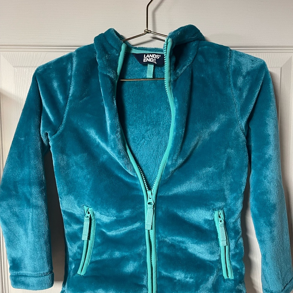 Lands' End Kids Turquoise Fleece Jacket
